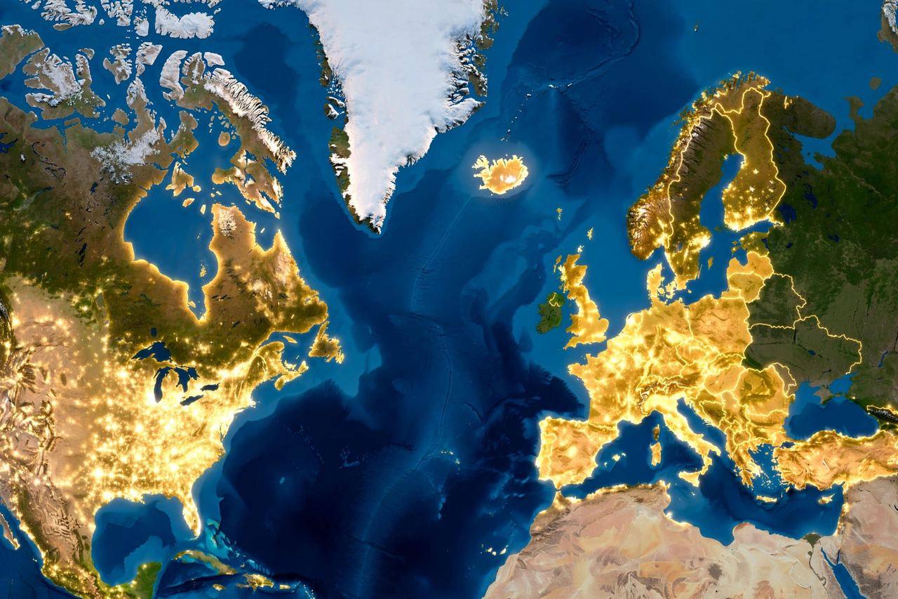A world map graphic highlighting NATO's 32 member countries across North America and Europe