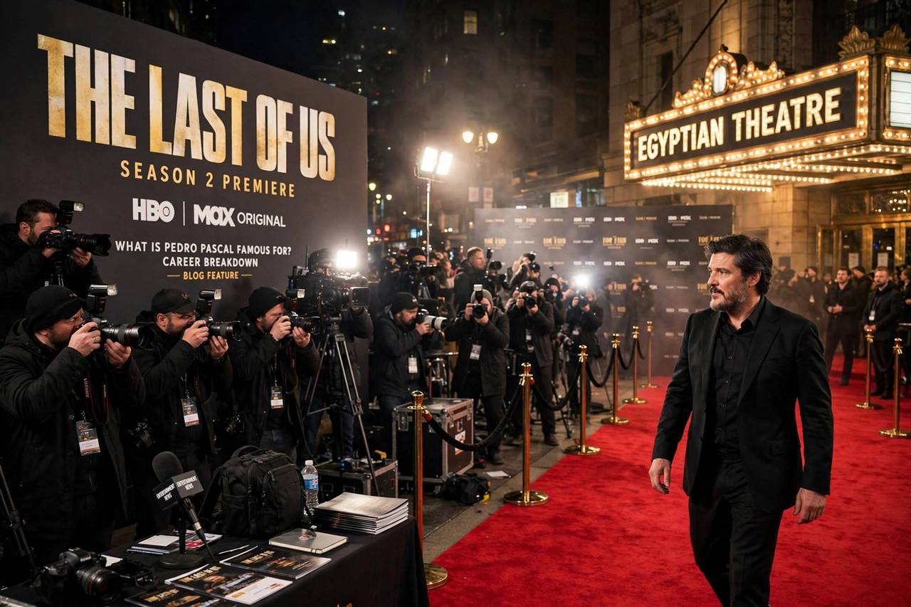 Movie premiere red carpet scene with cameras and dramatic lighting, cinematic atmosphere