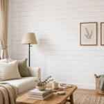 What Is Shiplap? Styles, Costs and Where to Use It White shiplap wall with horizontal boards in a bright living room