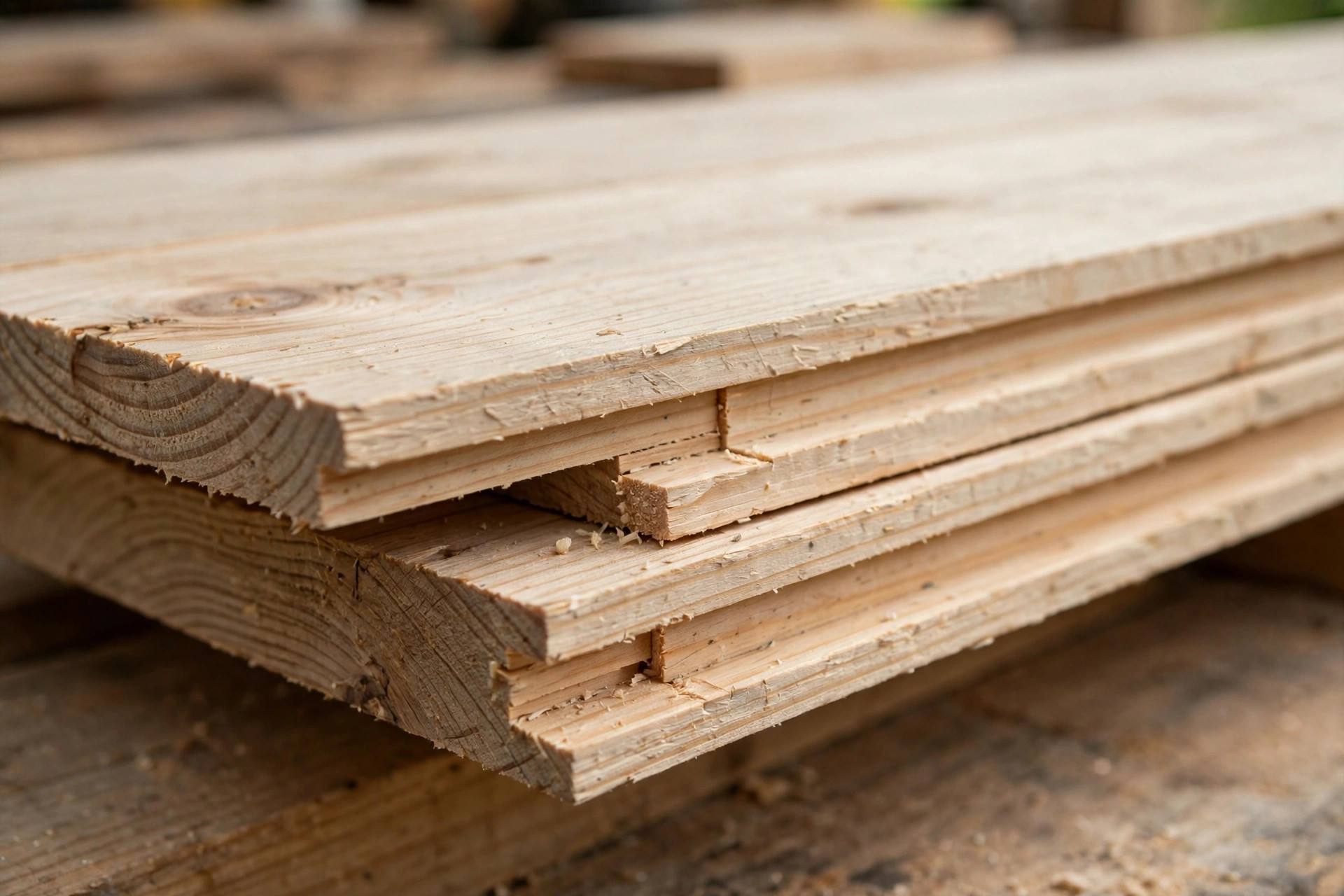 Close-up of shiplap board edges showing the rabbet joint detail