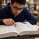 What Is Speed Reading? Does It Actually Work? A student practicing speed reading with finger guidance on a textbook