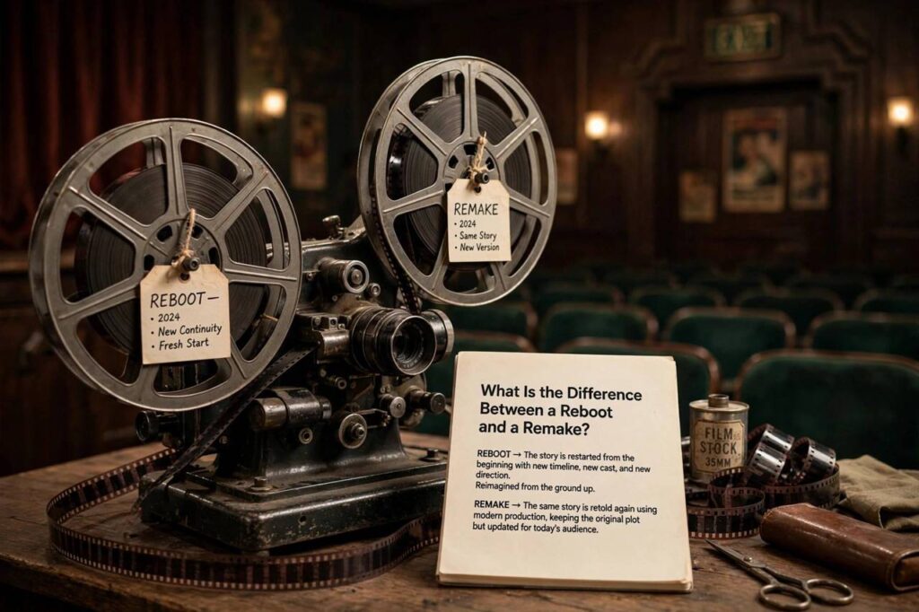Classic film projector reels in a vintage cinema