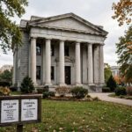 What Is the Difference Between Civil and Criminal Law? Courthouse columns representing the justice system