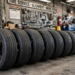 What Is Tire Rotation? Why It Matters and When to Do It Car tires lined up in an auto shop