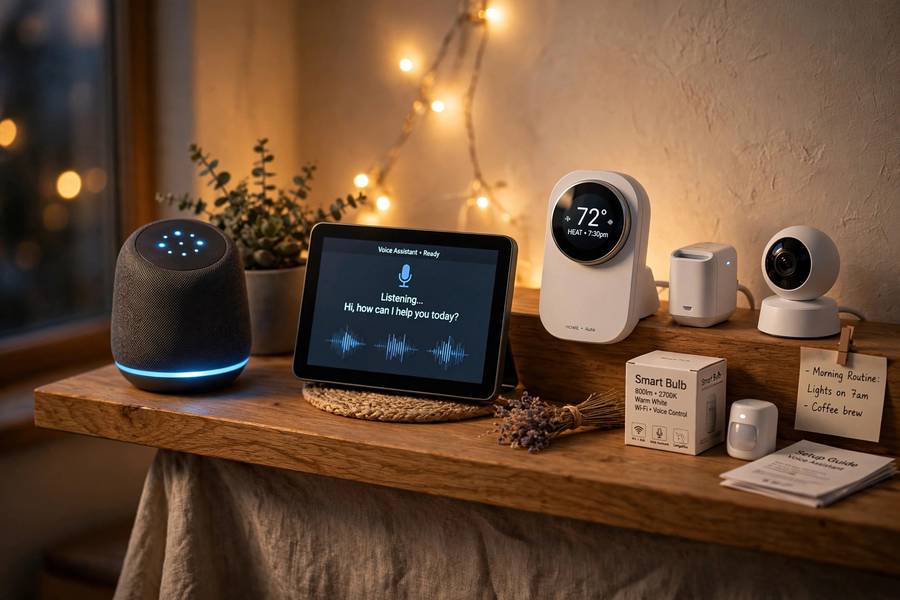 Smart home devices using TTS API voices for spoken responses
