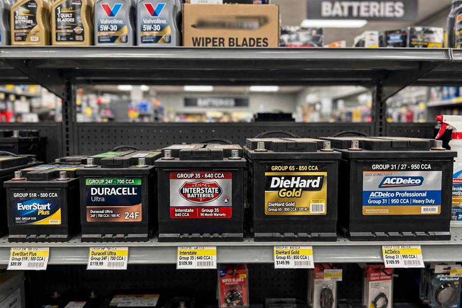 Different battery group sizes on a shelf for what size car battery do I need