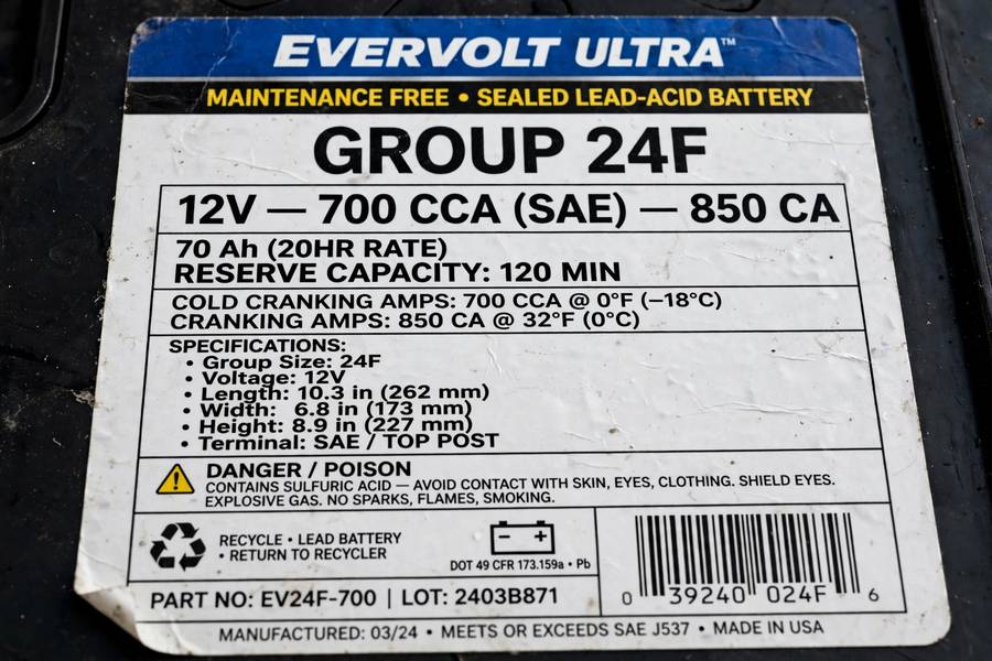 Battery label showing group size to determine what size car battery do I need