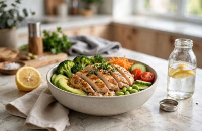 Healthy meal showing what to eat after a workout for recovery
