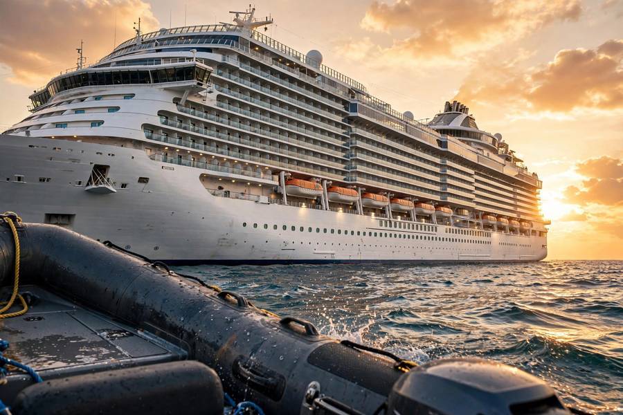 A cruise ship at sea at sunset — knowing what to pack for a cruise makes embarkation day stress-free