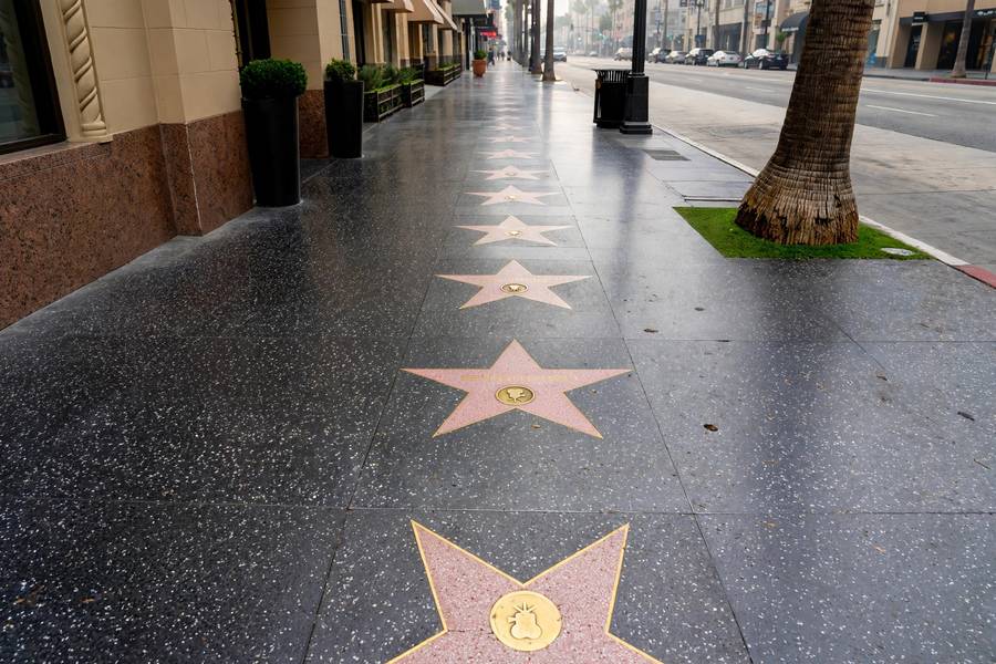 Multiple Walk of Fame stars in a row on Hollywood Boulevard