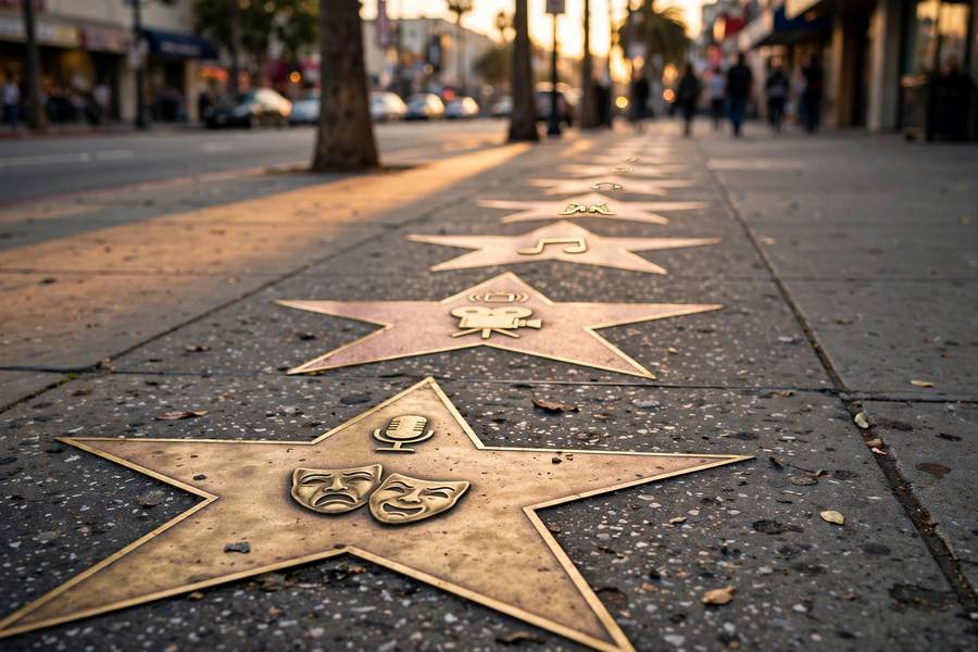 Row of stars honoring multi-category entertainers