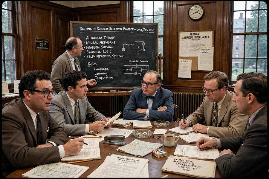 1956 Dartmouth conference where AI was named