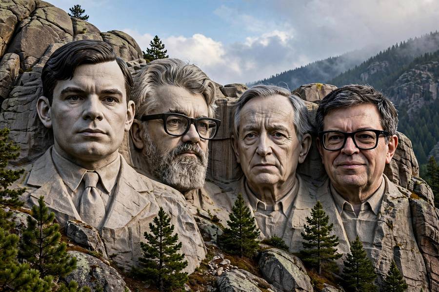 Conceptual monument to AI pioneers