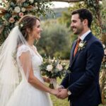 Who Pays for What in a Wedding Traditionally? Full Guide Bride and groom at an outdoor wedding ceremony