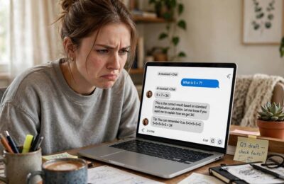 A person spotting an error in an AI chat response