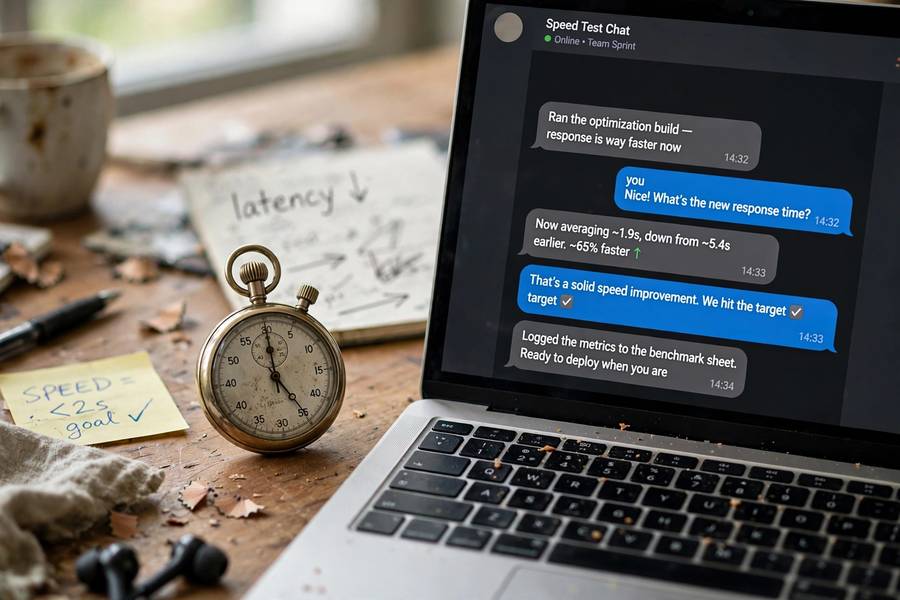 A stopwatch next to a laptop measuring response speed