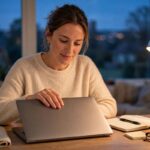 How to Balance Work and Personal Life: 12 Practical Tips Closed laptop on a desk in the evening, marking the end of the workday